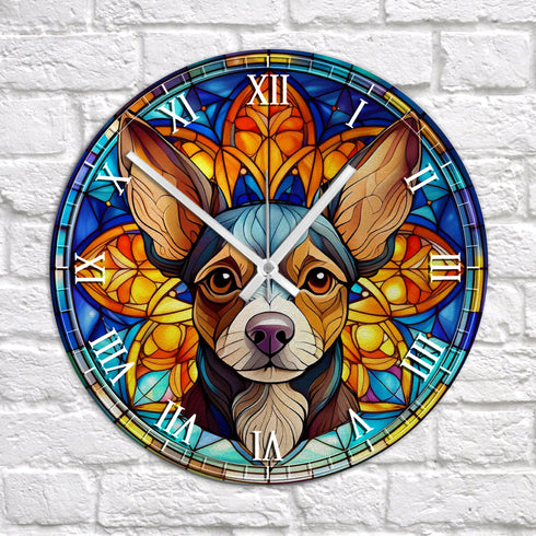 Chihuahua Suncatcher Effect Clock